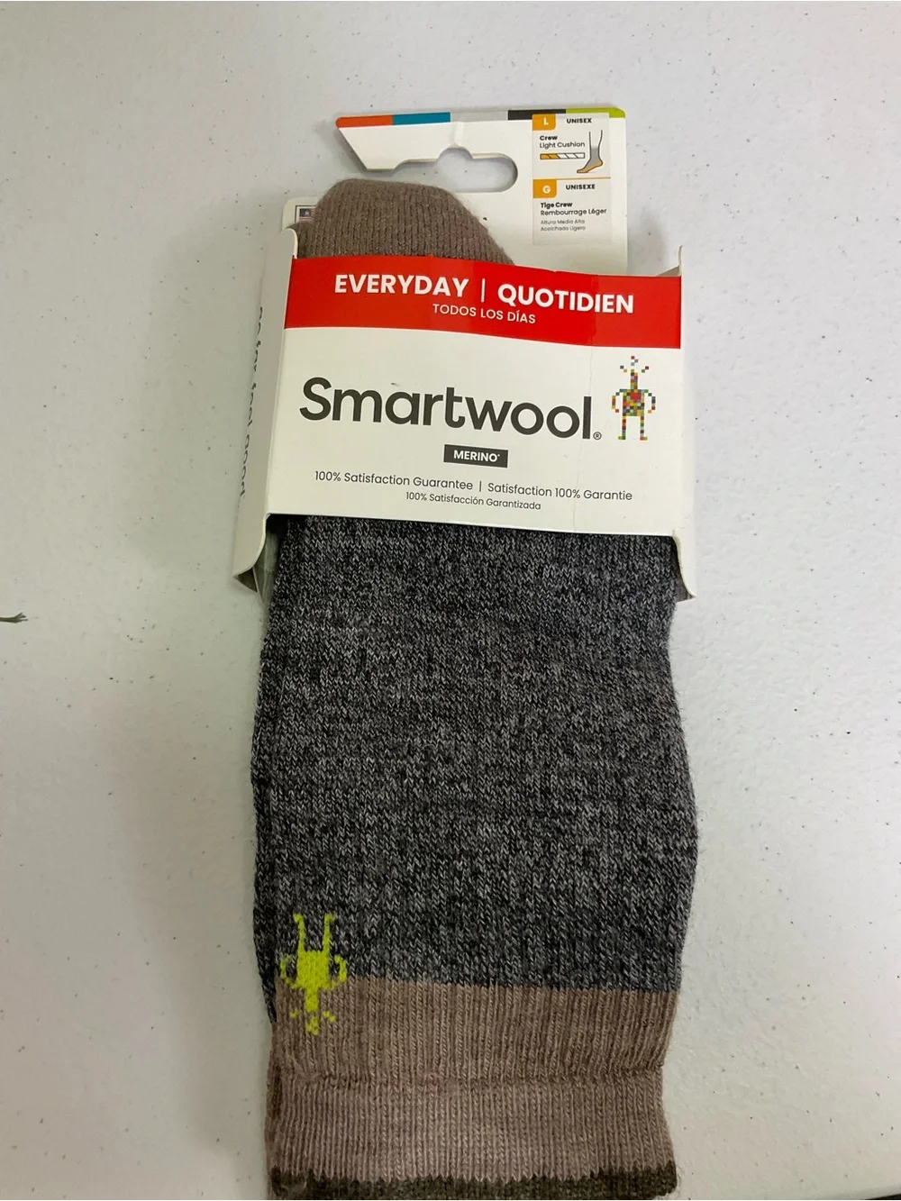 Smartwool Everyday Merino Crew Socks - Gray, Brown & Lime